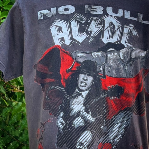 Men's/Unisex Sz Med. Grey 100% Cotton ACDC "No Bull" T-shirt - Picture 3 of 16